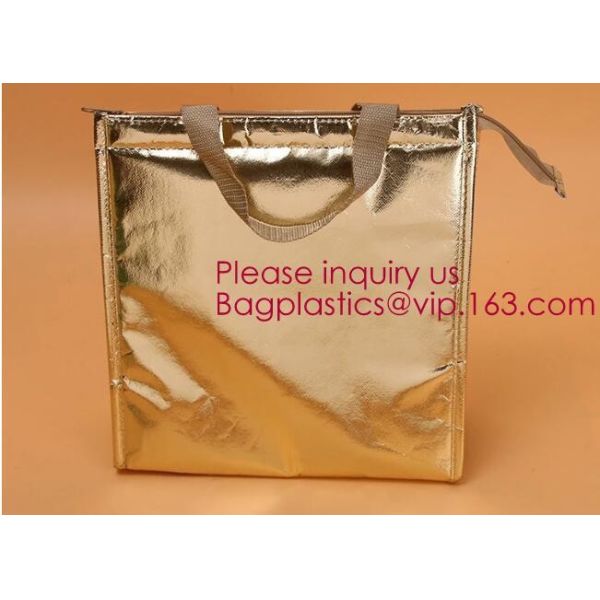 Outdoor square aluminum foil food thermal freezer cooler lunch insulation bag,Foil Cooler Bag Thermal Bag for Fruit Choc