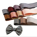 Wholesale Double Face Polyester Cotton Blend Striped Ribbon For Diy Hair Bows