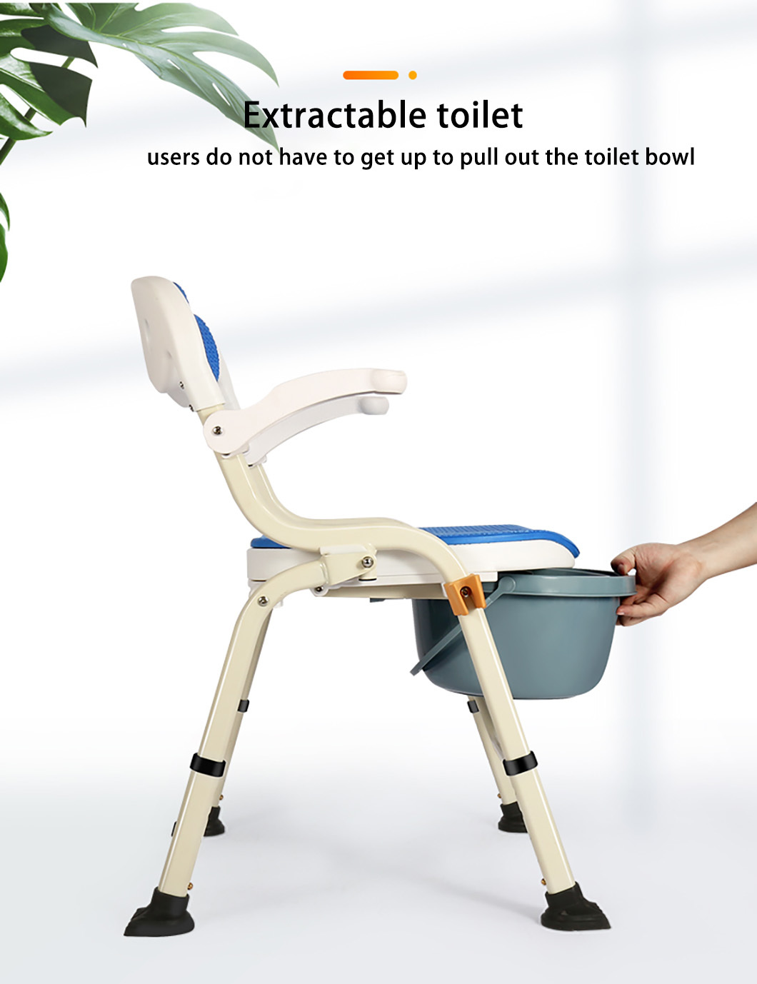 Lightweight 3 In 1 Toilet Chair Height Adjustment Folding Water Proof