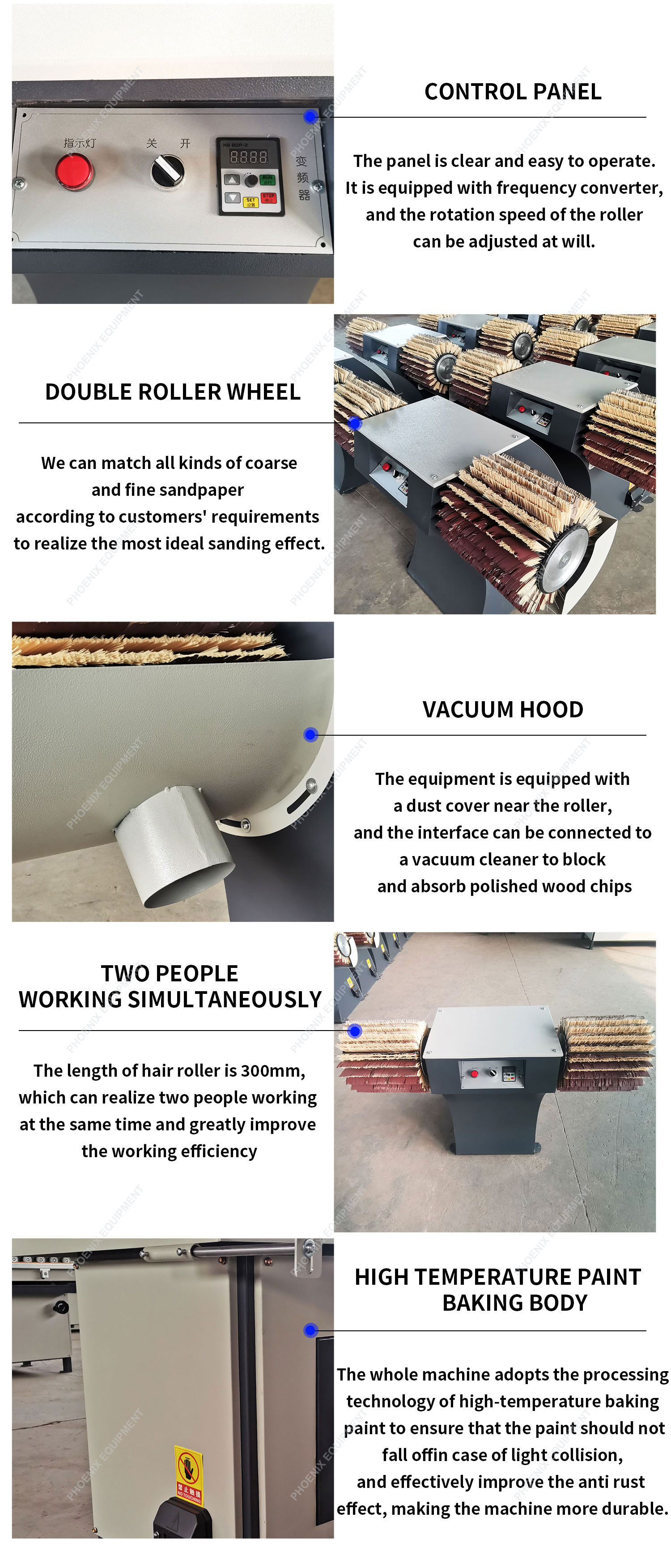 Wood Sanding Machine Double Roller Brush Drum Sander for Industrial Applications