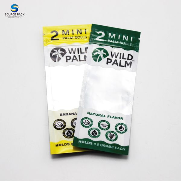 Custom Printing Cigar Bags Plastic Mylar Packaging 3 Side Seal Zipper Pouch