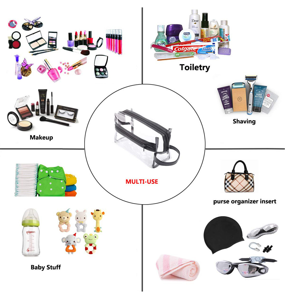 Water Resistant Cosmetic Organizer Pouch With Handle