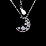 Fashion 925 Sterling Silver Mens Chain , Single Cubic Zirconia Necklace