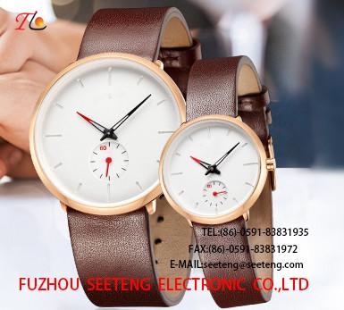 wholesale Couple watch Pu watch Round dial alloy case quartz watch fashion watch