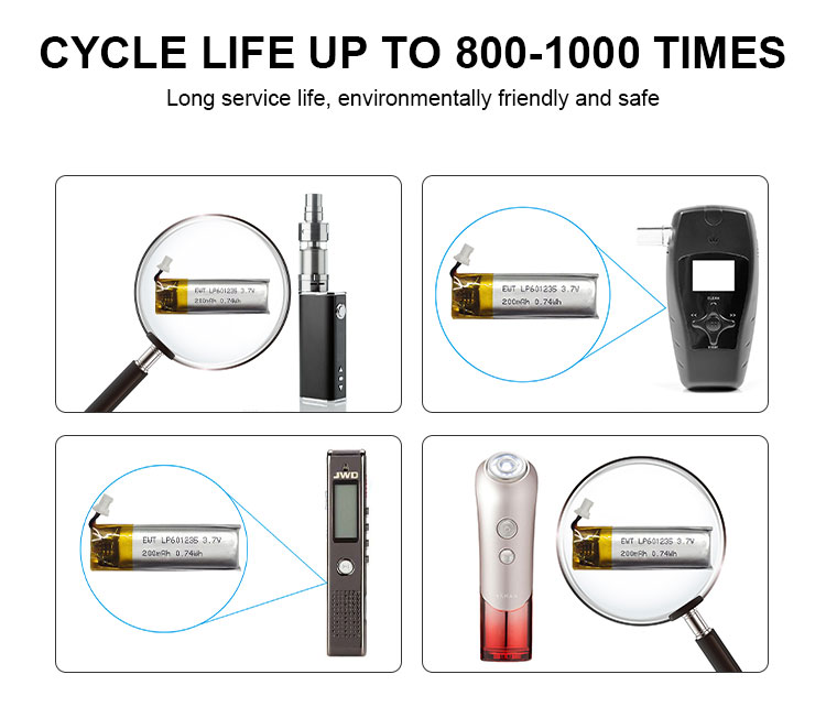 601235 Lithium Polymer Battery 300mAh 400mAh 3.7V 200mAh LiPo Battery