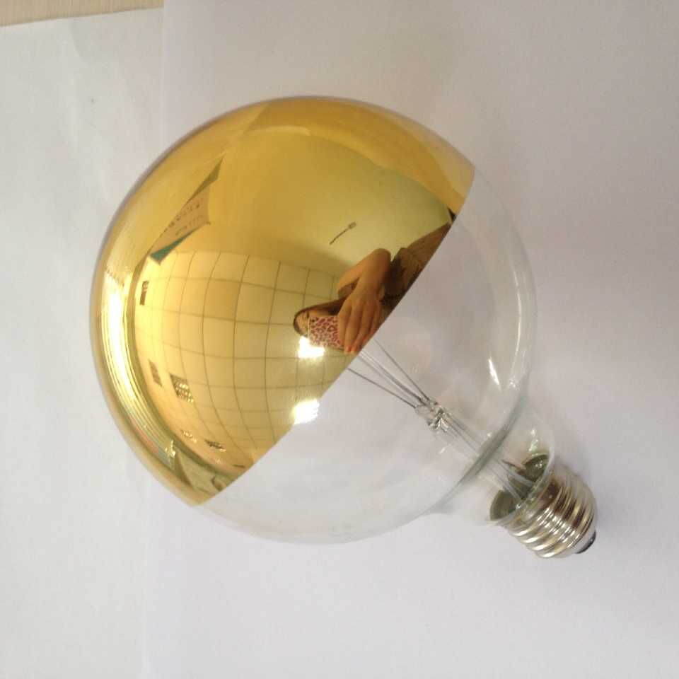 low energy saving dimmable led globes lighting filament led G25/G80 half chrome silvery mirror glass