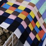 Stretch Yarn Dyed Stripe Fabric 163cm Home Textile Soft French Terry Cloth