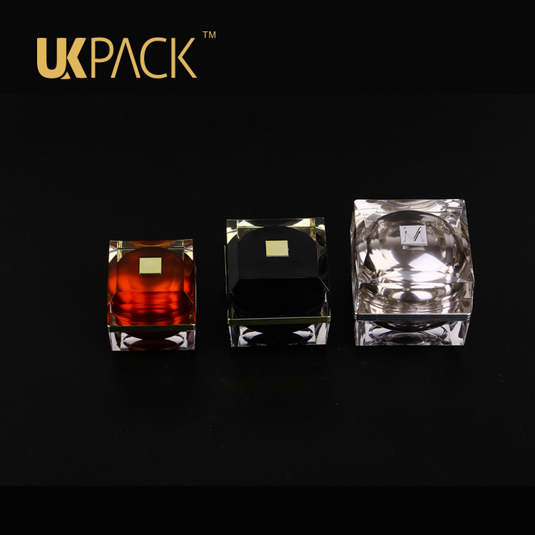 UKPACK 15ml 30ml 50ml double-wall design Square cream custom ceramic jar