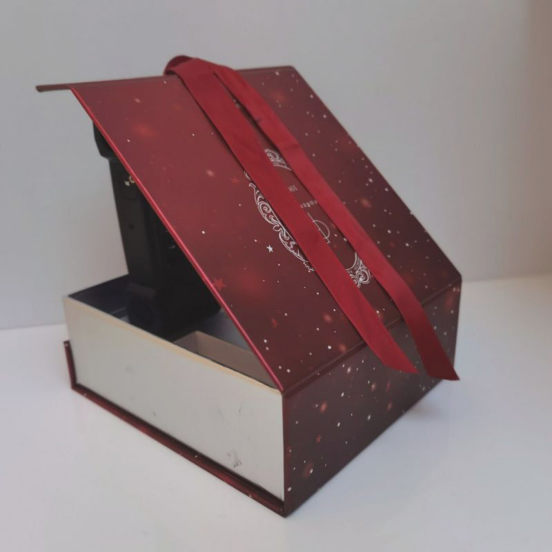 FSC UV Printing Paper Box For Gift Packaging With EVA Insert For Holiday Party, Box with Ribbon
