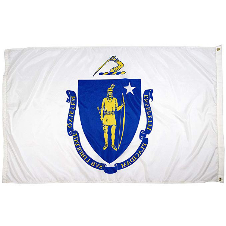 Sharp Patterns Accurate Colors Massachusetts Flag Dye-sublimation Technology