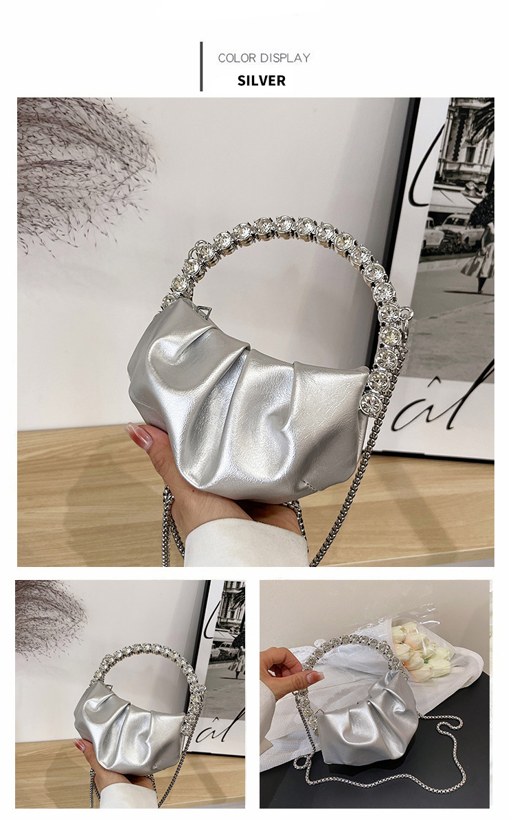 Women's Crossbody Party Dinner Purses Chain Evening Bags in PU Leather