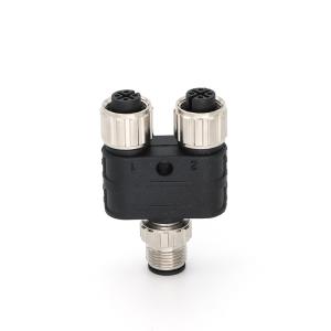 Wholesale M12 Distributor Connector Y Distributor Male 4 Pin To Female 4 Pin A Coding from china suppliers
