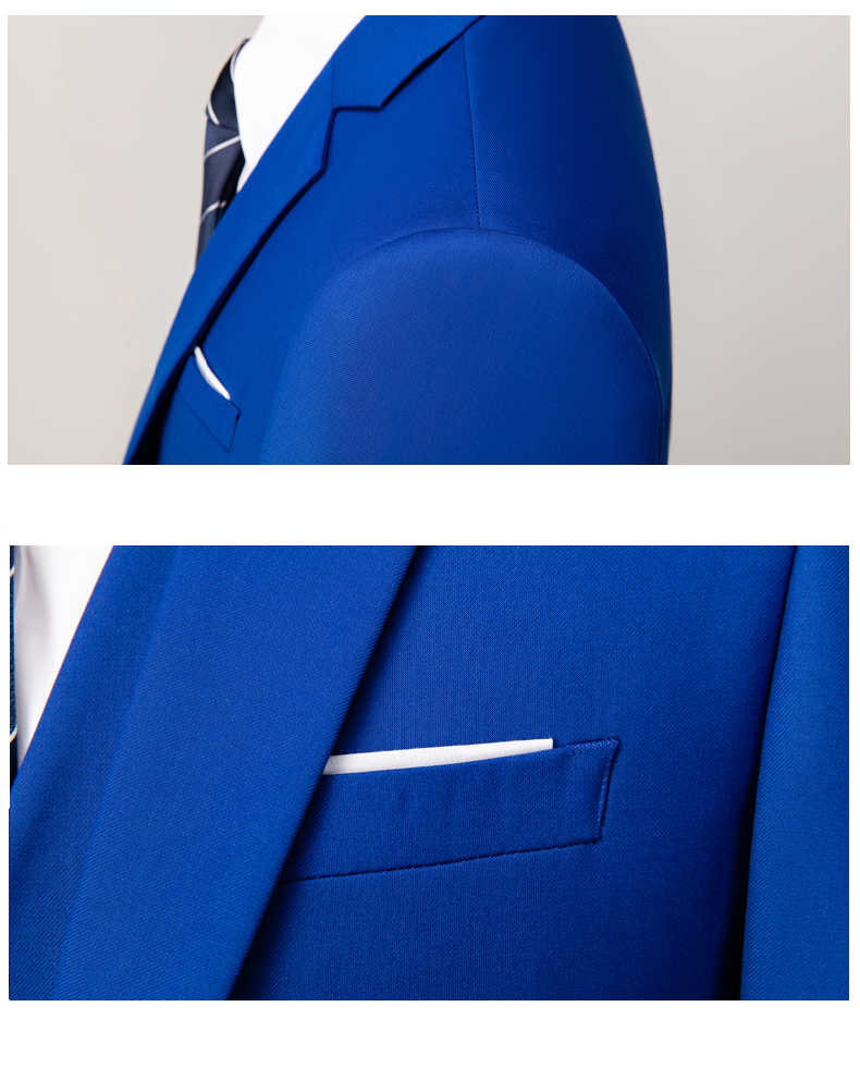 Other Mens Office Suit Single Button 3 Pieces Single Breasted Plus Size Suits Blazer