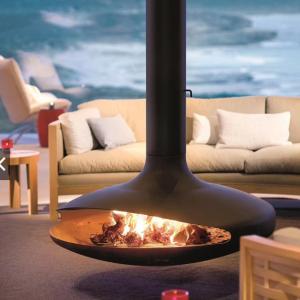 Wholesale 700mm Wood Burning Carbon Steel Hanging Suspended Ceiling Fireplace from china suppliers