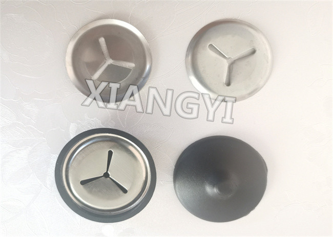 Black White Plastic Cap Washers With 3 Slots Metal Clip Insert For Weld Pins