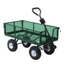 Outdoor 500LBS Stainless Steel Garden Cart With Removable Sides 400-lbs Capacity