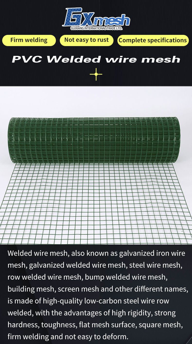 Large Stock Silver Galvanized Mesh Welded PVC Wire Mesh for Sturdy Construction