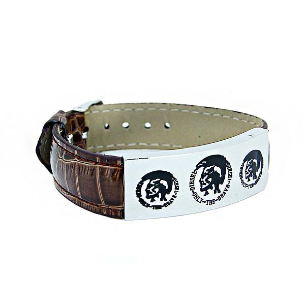 Europ American Fashion Trendy Stainless Steel Geniune PU Leather Bracelet Bangle
