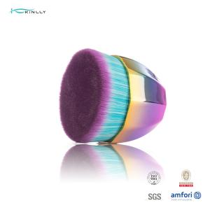 Wholesale Plastic handle Synthetic Hair Flat Kabuki Brush Decagon Face Powder Brush from china suppliers