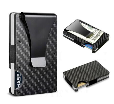 Aluminum PU Credit Card Holder Wallet RFID Blocking Organizer For 8-10 Cards