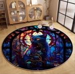 Round Cat Living Room Floor Carpets Polyester fiber 100*100cm