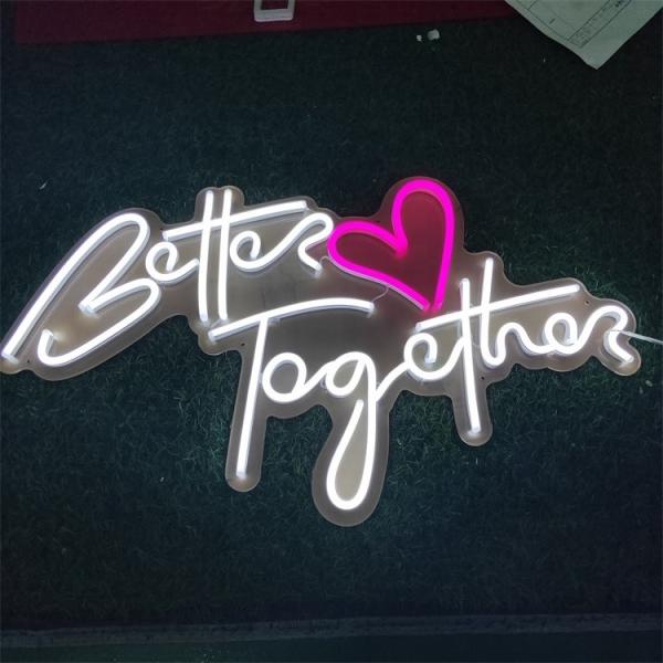 Flexible LED Illuminated Logo Better Together Oh Baby Acrylic Wedding Decoration