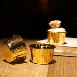 Oil Proof Baked Good Packaging Golden Muffin Cupcake Paper Cups 50MM