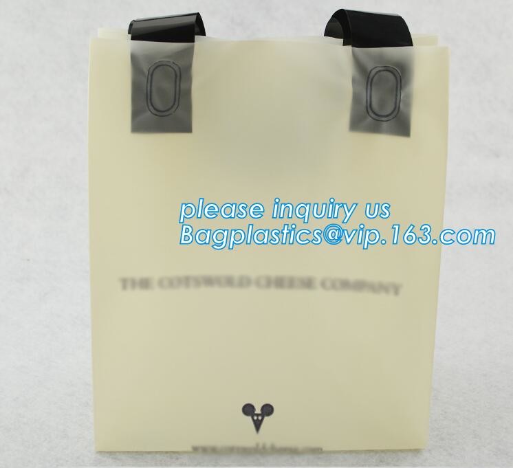 CLEAR FROSTED SOFT LOOP SHOPPER BAG,Soft Loop Handle Plastic Bag OEM Plastic Bagbiodegradable retail shopping bags pack