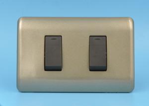 Wholesale Golden 2 Gang Two Way Switch , Modern 2 Gang Intermediate Light Switch from china suppliers