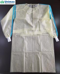 Wholesale AAMI 3 PP Coated PE Disposable Isolation Gowns With Knitted Cuff 40gsm from china suppliers