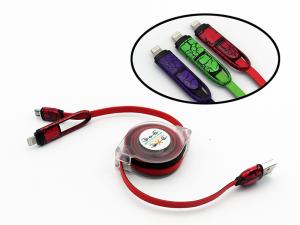 Wholesale Most popular products TPE retractable fast charger 2 in 1 Micro &amp; 8Pin cable from china suppliers