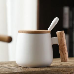 China Custom Nordic Insulated Coffee Mug Ceramic Matte White Black 13oz on sale