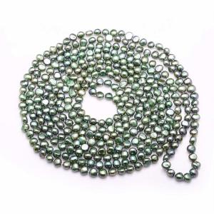 Wholesale Green 7-8mm Freshwater Cultured Potato Shape Pearls Necklace 100 inches (FN08284GREEN) from china suppliers