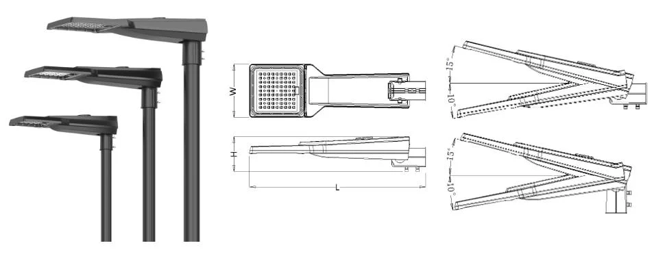 Die Casting Aluminium Led Street Light Housing High Lumen Ip66 60w