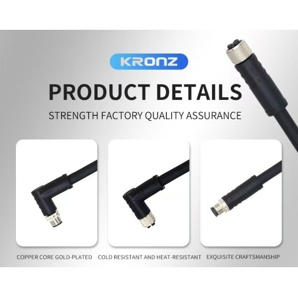 M12 connector 2M cable L-code IP67 protection used for industrial automation