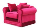 American style red Linen fabric upholstery classic 1-seater sofa,lounge chair