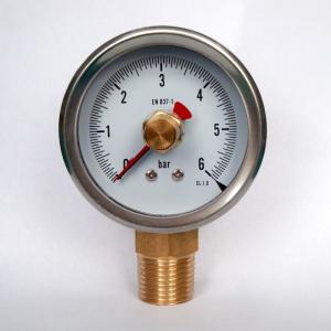 Wholesale 316 SS Liquid Filled Pressure Gauge 2.5 Inches 6 Bar Oil Manometer Bottom Mount from china suppliers