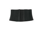 Black 7 Inches 25 Boned Latex Short Torso Waist Trainer With Hooks
