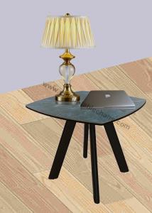 Wholesale Tempered Glass Coffee Stylish Corner Table , Glossy Ceramic Topped Lamp End Table from china suppliers