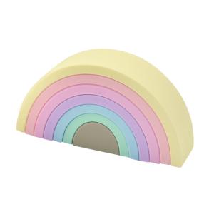 China Rainbow Silicone Building Block Flexible Toys For 0-12 Months Babies Customized Colors on sale