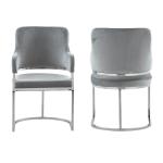 Metal Frame 54x58x84cm European Style Dining Chair 10kg with flannel seat