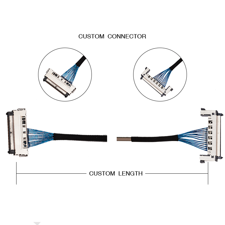 41 Pin EDP LVDS Cable Assembly JAE FI-X 41P To HRS FX15S-41P-0.5SD