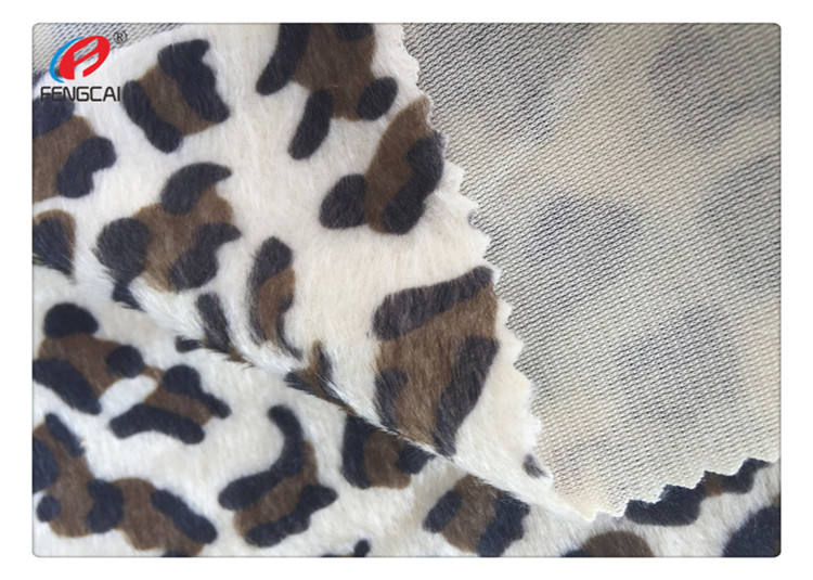 Velboa Plush Short Pile Polyester Velvet Fabric Animal Pattern Printing