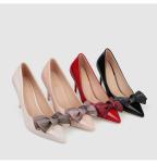 ZM023 96289-33 Korean Style Single Shoes Women New Women'S Shoes Bowknot Pointed