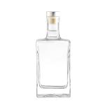 Super Flint Glass 750ML Empty Square Vodka Whisky Gin Rum Glass Bottle for End