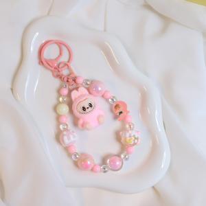 Wholesale Custom Soft Labubu PVC Keychain Pop Mart Monster Keyring Bag Phone Lanyard Accessories Gifts from china suppliers