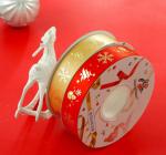 Hot Stamping Holiday Decoration Gifts Christmas Ribbons Polyester Ribbons Gift