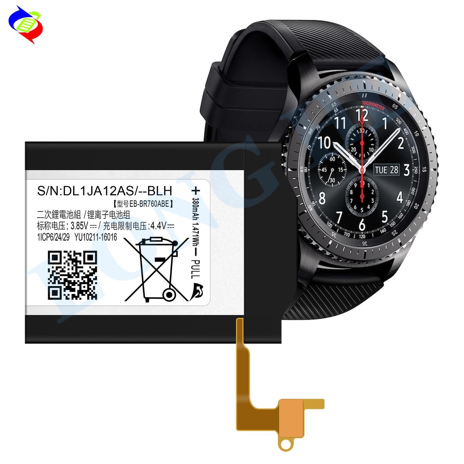 Replacement Battery EB-BR760ABE For Samsung Gear S3 Frontier Classic SM-R760 46mm 380mAh