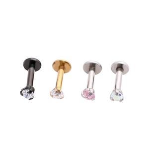 Wholesale Internally Threaded Labret Piercing Jewelry with Prong Set Gem Top from china suppliers