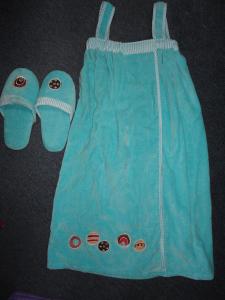 Wholesale velour terry fabric embroidered womens spaghetti dress with slipper from china suppliers